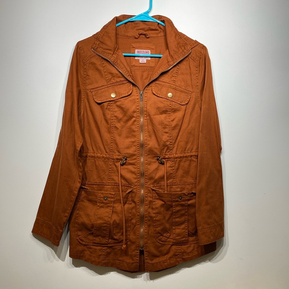 Mossimo brown full zip jacket, small
